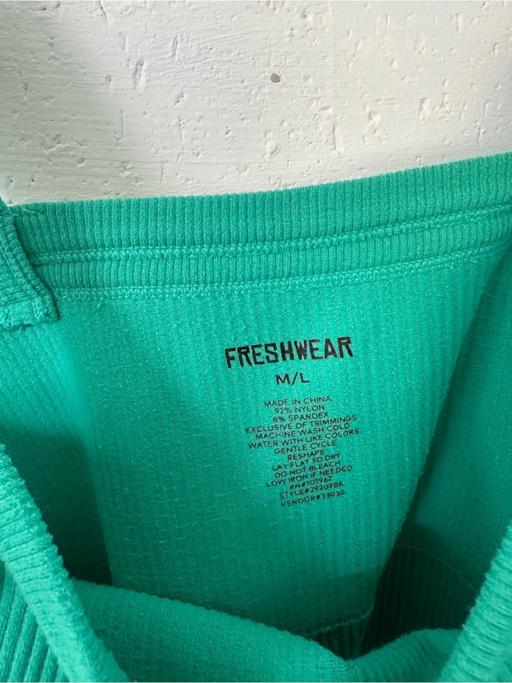 Green Ribbed Crop Tank Top - Picture 4 of 4